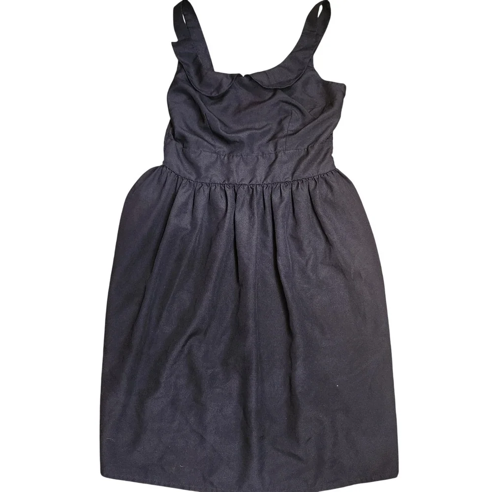 Xhilaration Black Sleeveless Peter‎ Pan Collar Fit Flare Dress S P - Picture 2 of 7